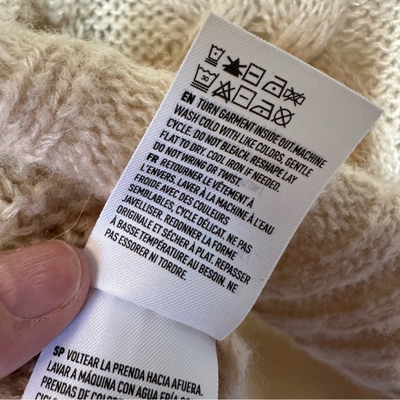 American Eagle Sweater Open Knit Granny Boho Wool Blend Slouchy Cable Knit Sz XS - Picture 6 of 12